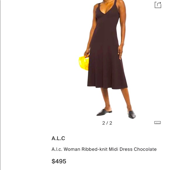 A.L.C. Ribbed Tank Dress in Chocolate Brown. Size XL $495 - Picture 7 of 10